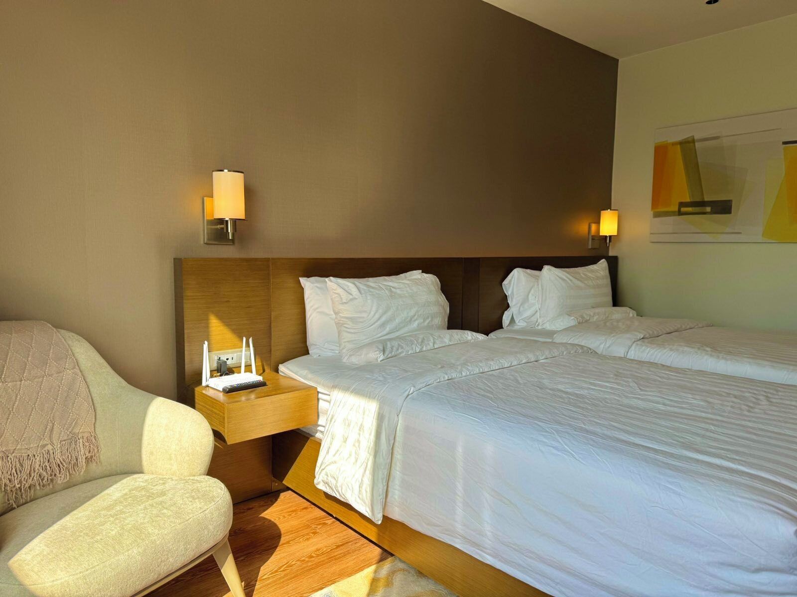 Classic Suite, 2 Double Beds | In-room safe, desk, laptop workspace, blackout drapes