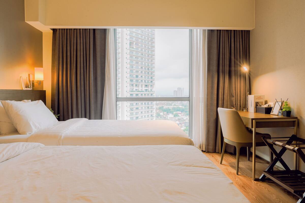 In-room safe, desk, laptop workspace, blackout curtains