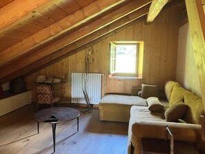 TV, fireplace, DVD player, foosball