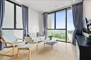 Appartement, 1 slaapkamer, uitzicht op de stad | Woonruimte | Smart-tv, Netflix en streamingdiensten