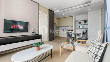 Apartment, 1 Schlafzimmer, Stadtblick | Wohnbereich