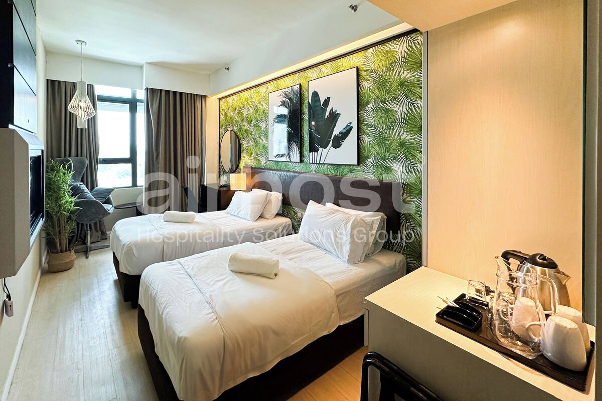 Kamar Double atau Twin, pemandangan kota | Kedap suara, setrika/meja setrika, Wi-Fi gratis, dan seprai linen