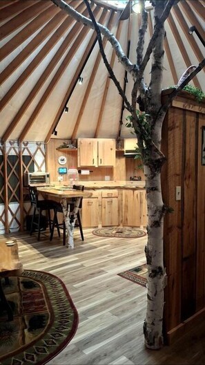 Dining - Gorgeous Yurt in the Adirondacks for a Unique Glamping Getaway near Minerva, New York (Minerva)