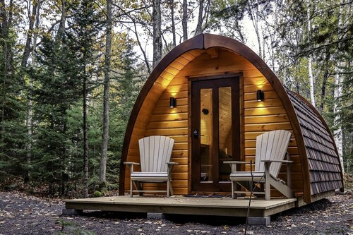 Beautiful Fir Grove Pod near Lake Superior for a Unique Romantic Escape in Nature near Washburn, Wisconsin