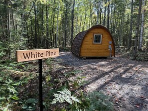 Exterior - Luxurious White Pine Pod for Two Nestled in the Woods for an Unforgettable Glamping Getaway by Lake Superior in Wisconsin (Washburn)