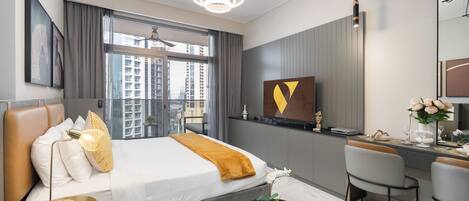 Monolocale, balcone, vista città | Culle/letti per bambini (a pagamento), Wi-Fi gratuito, lenzuola