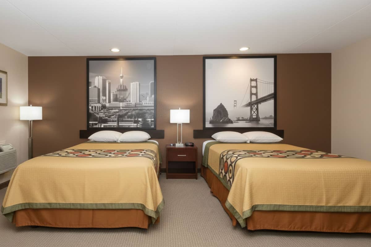 Bureau, espace de travail pour ordinateur portable, rideaux occultants