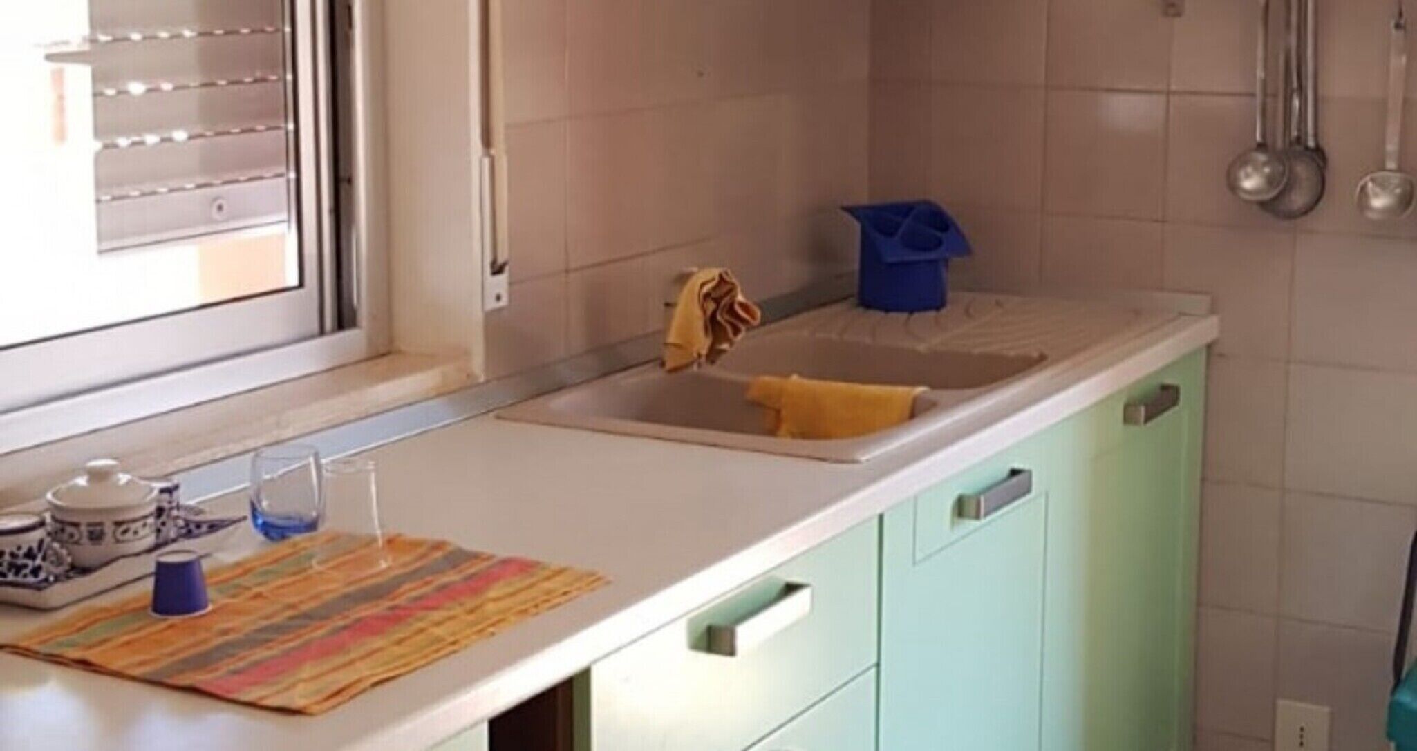 Fridge, oven, stovetop, high chair