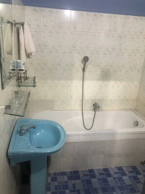 Slippers, towels, soap, shampoo