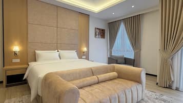 Blackout curtains, iron/ironing board, free WiFi, bed sheets