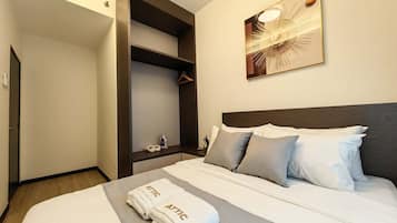 Blackout drapes, iron/ironing board, free WiFi, bed sheets