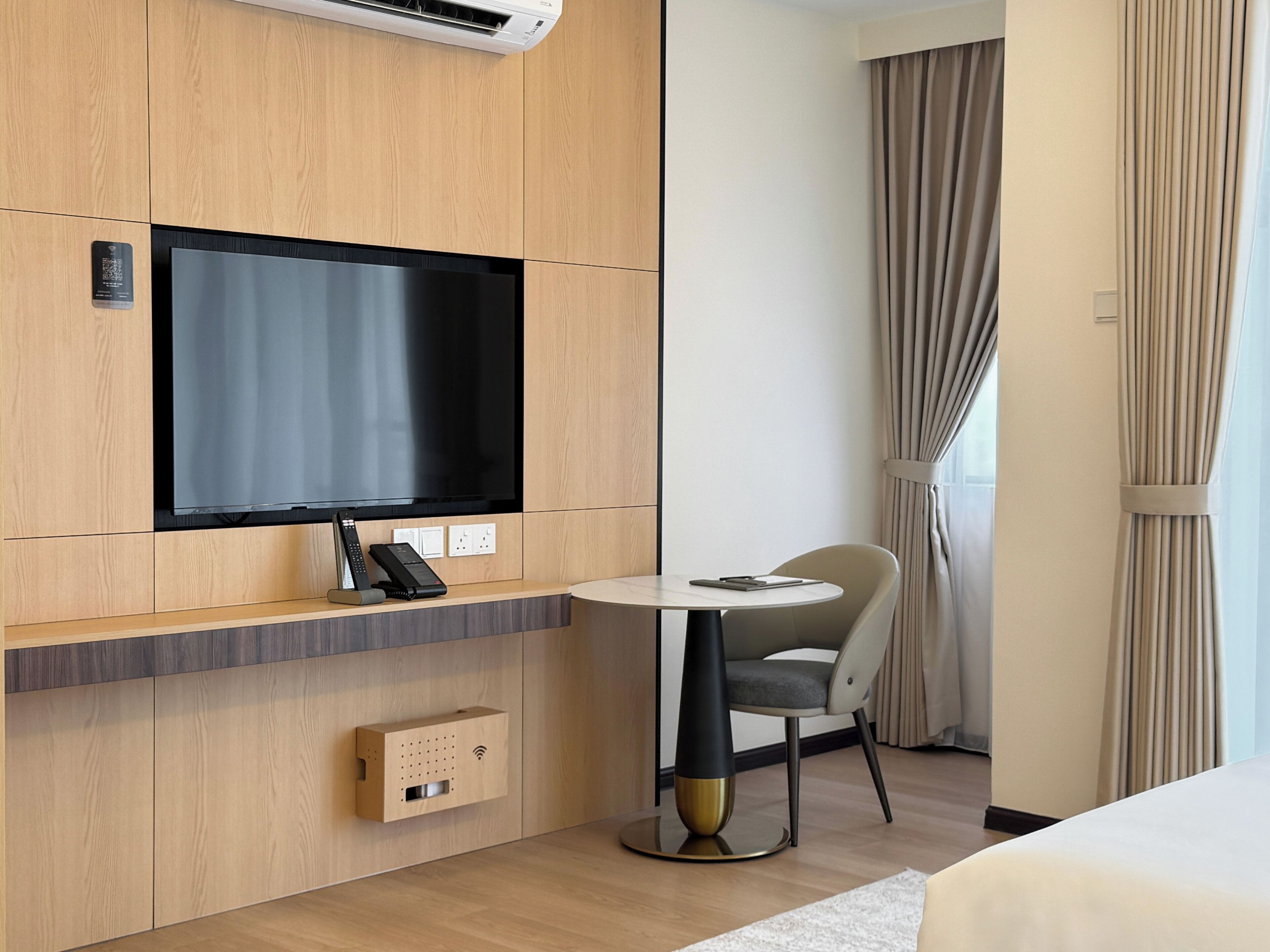 Blackout curtains, iron/ironing board, free WiFi, bed sheets