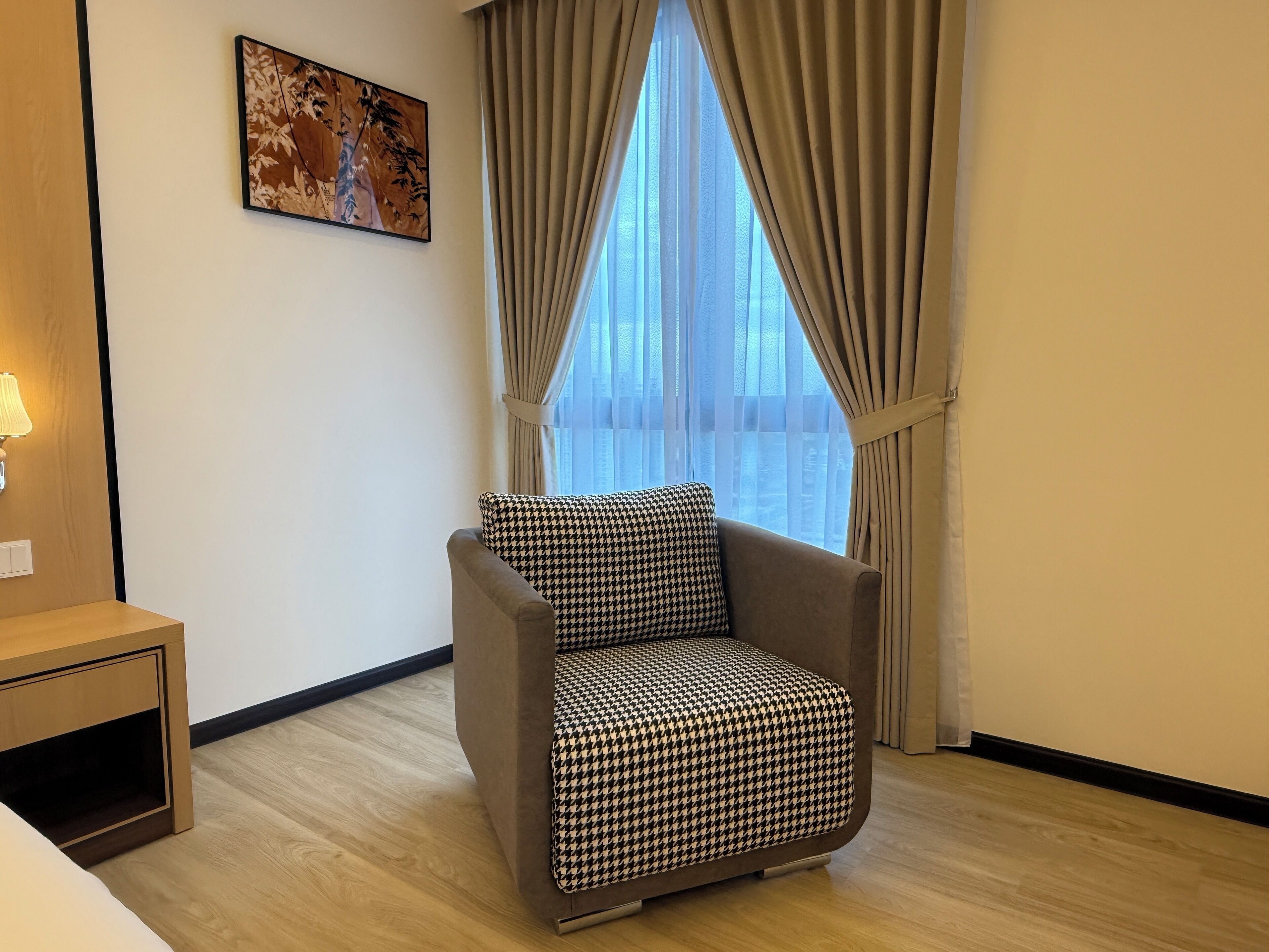 Blackout curtains, iron/ironing board, free WiFi, bed sheets