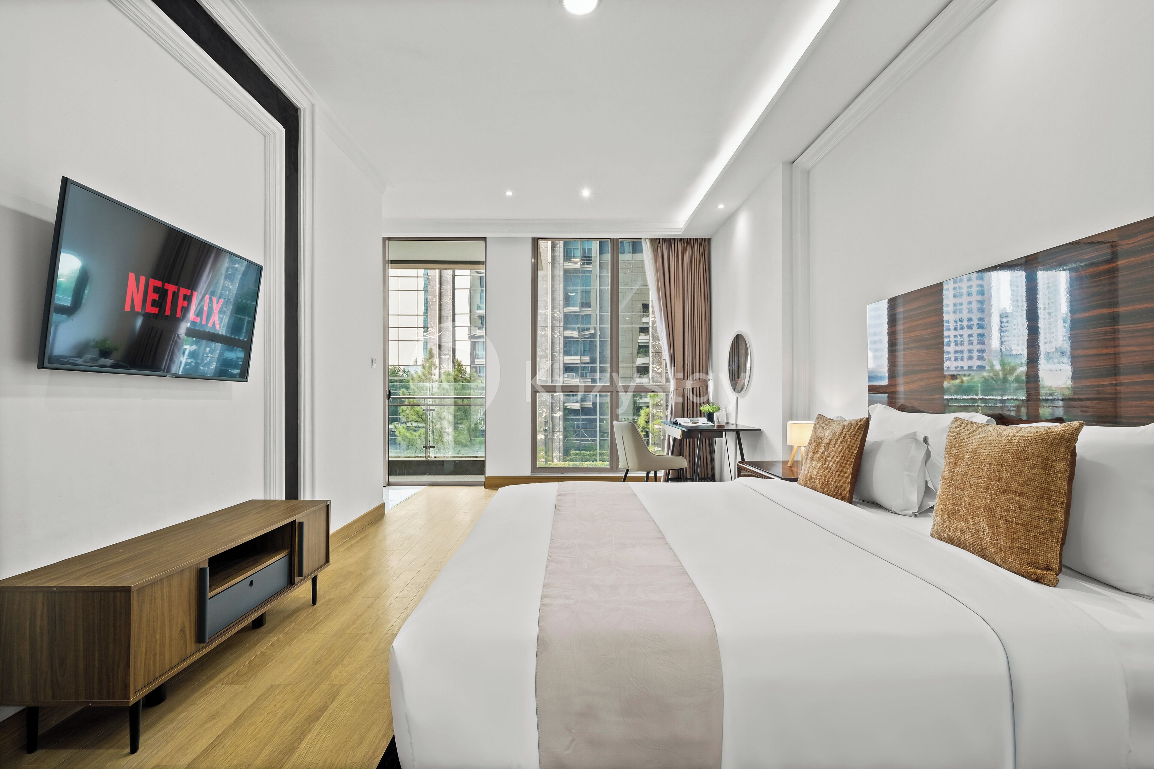 公寓, 1 间卧室, 城市景观 | 办公桌、笔记本电脑工作区、熨斗/熨衣板、免费 WiFi