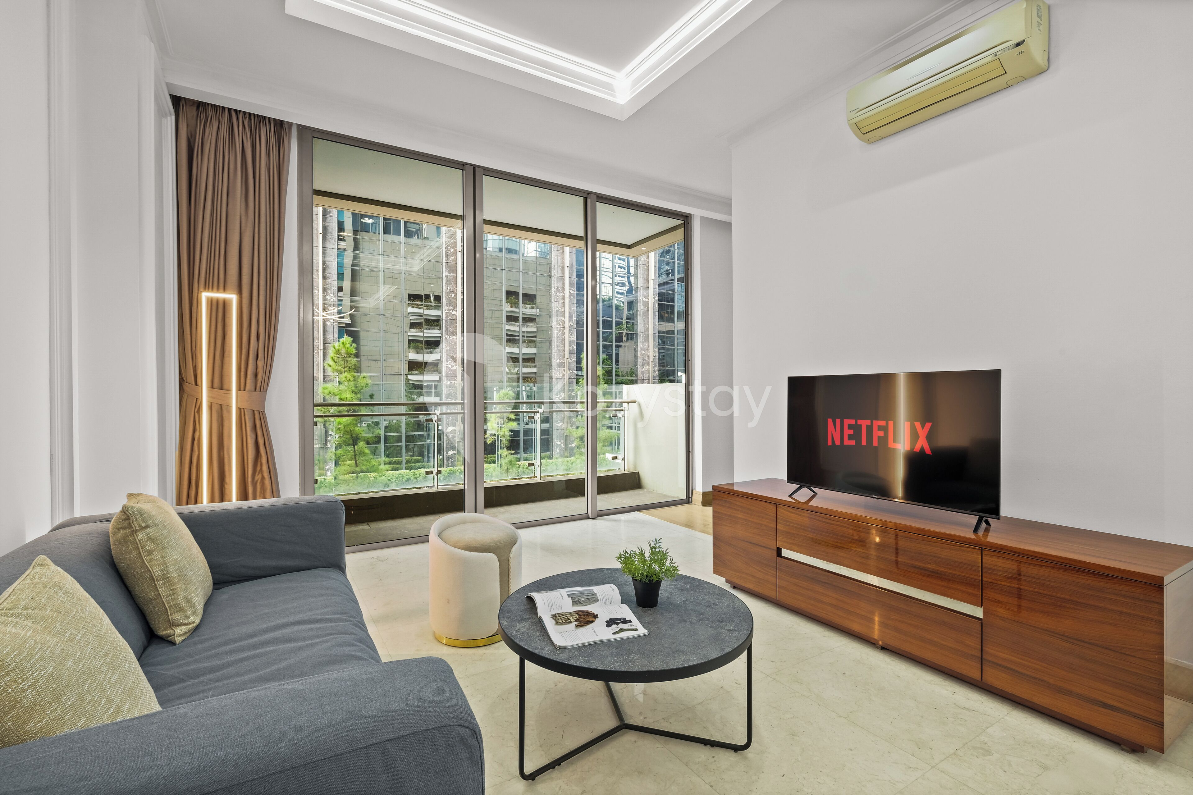 公寓, 1 间卧室, 城市景观 | 客厅 | 智能电视、Netflix、流媒体服务