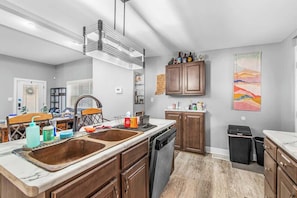 Coffee/tea maker, fridge, microwave, stovetop - Chic Urban Retreat | Walk to Lucas Oil (Indianapolis)