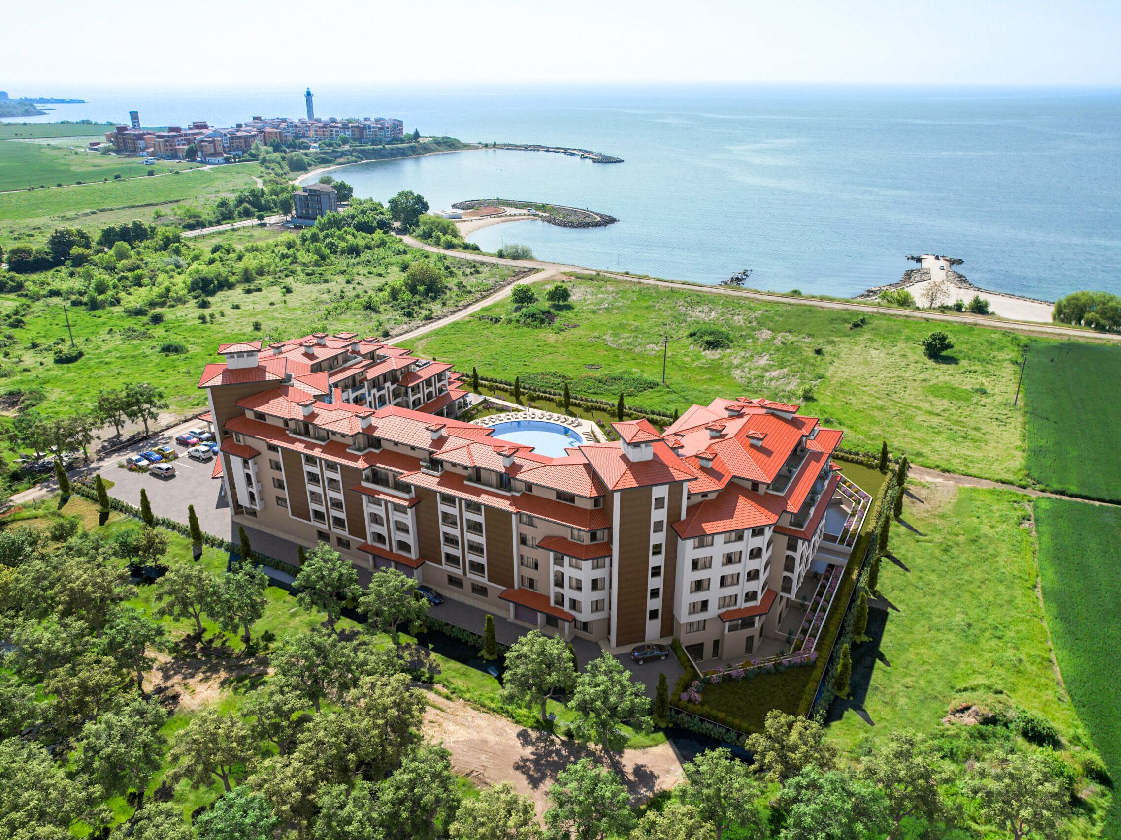 شقة - غرفة نوم واحدة - بشرفة - بمنظر للمحيط | واجهة المنشأة