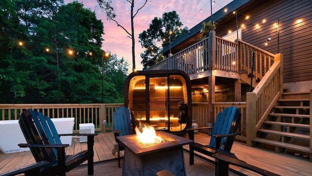 Unclassified image, 1 of 80, button - Luxe Cabin, Sleeps 11, Sauna, Gym, Theater Game (Sevierville)
