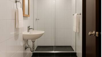 Ducha, toallas, jabón, papel higiénico