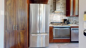 Coffee/tea maker, fridge, microwave, stovetop - Casa Ricky - Calm & Charming 1BR with Rooftop Pool (Puerto Vallarta)
