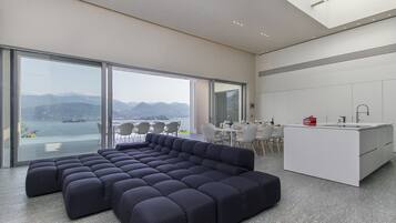 Villa, 4 Schlafzimmer, eigener Pool, Gartenblick | Wohnzimmer