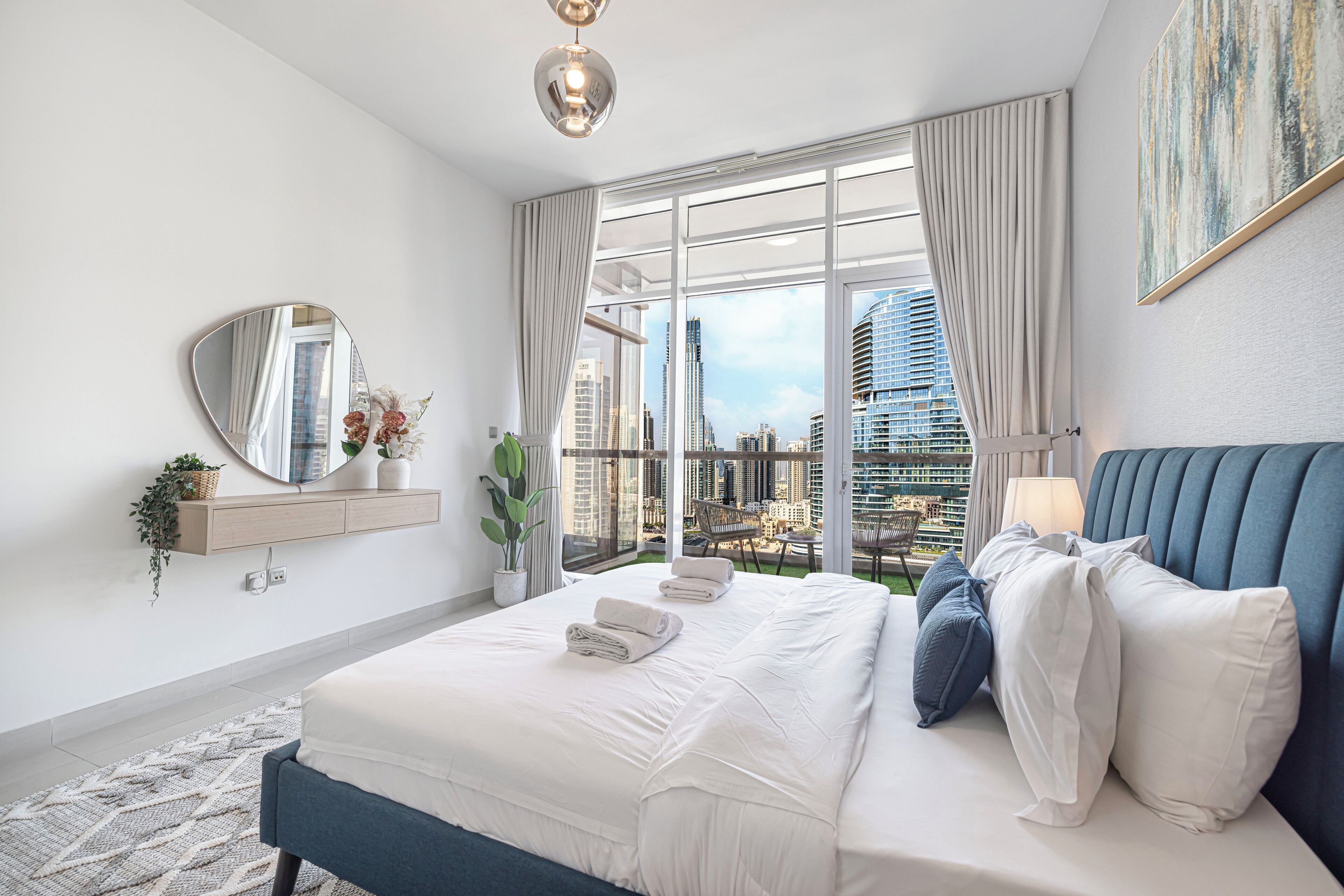 奢华公寓, 阳台, 城市景观 | 隔音、熨斗/熨衣板