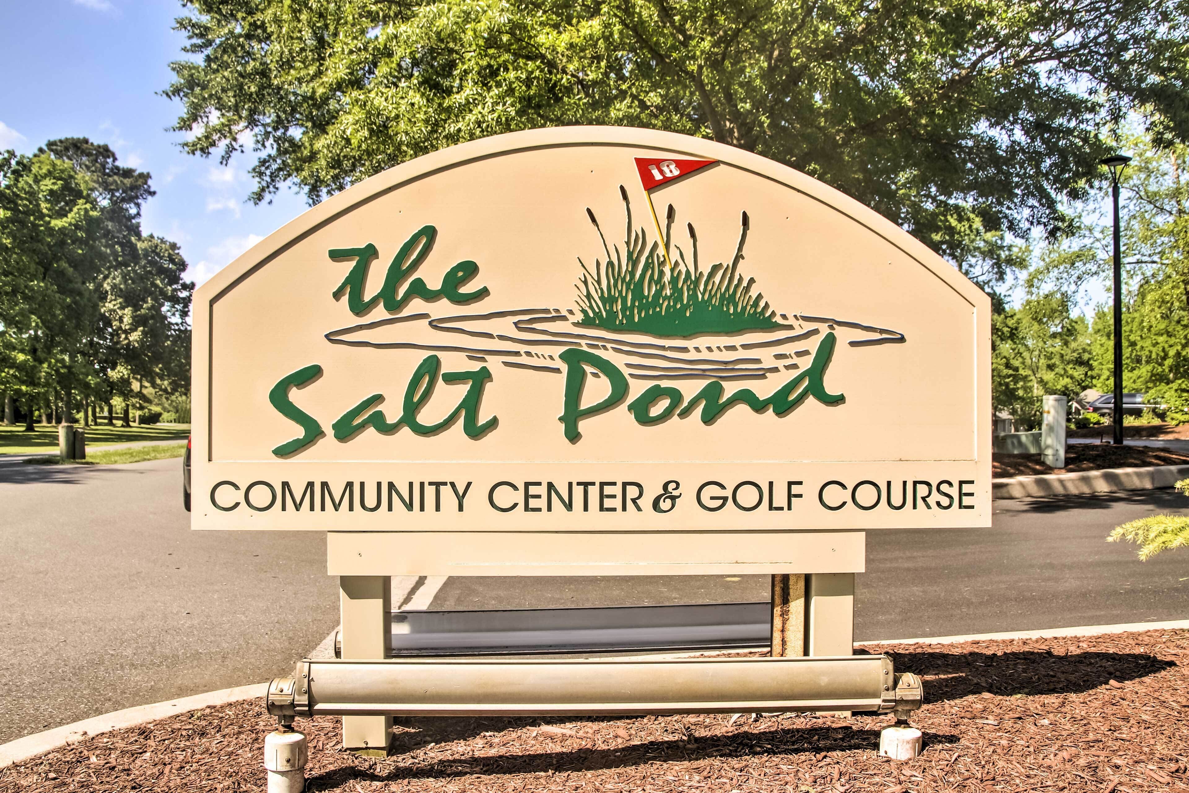A sign for The Salt Pond Community Center & Golf Course.
