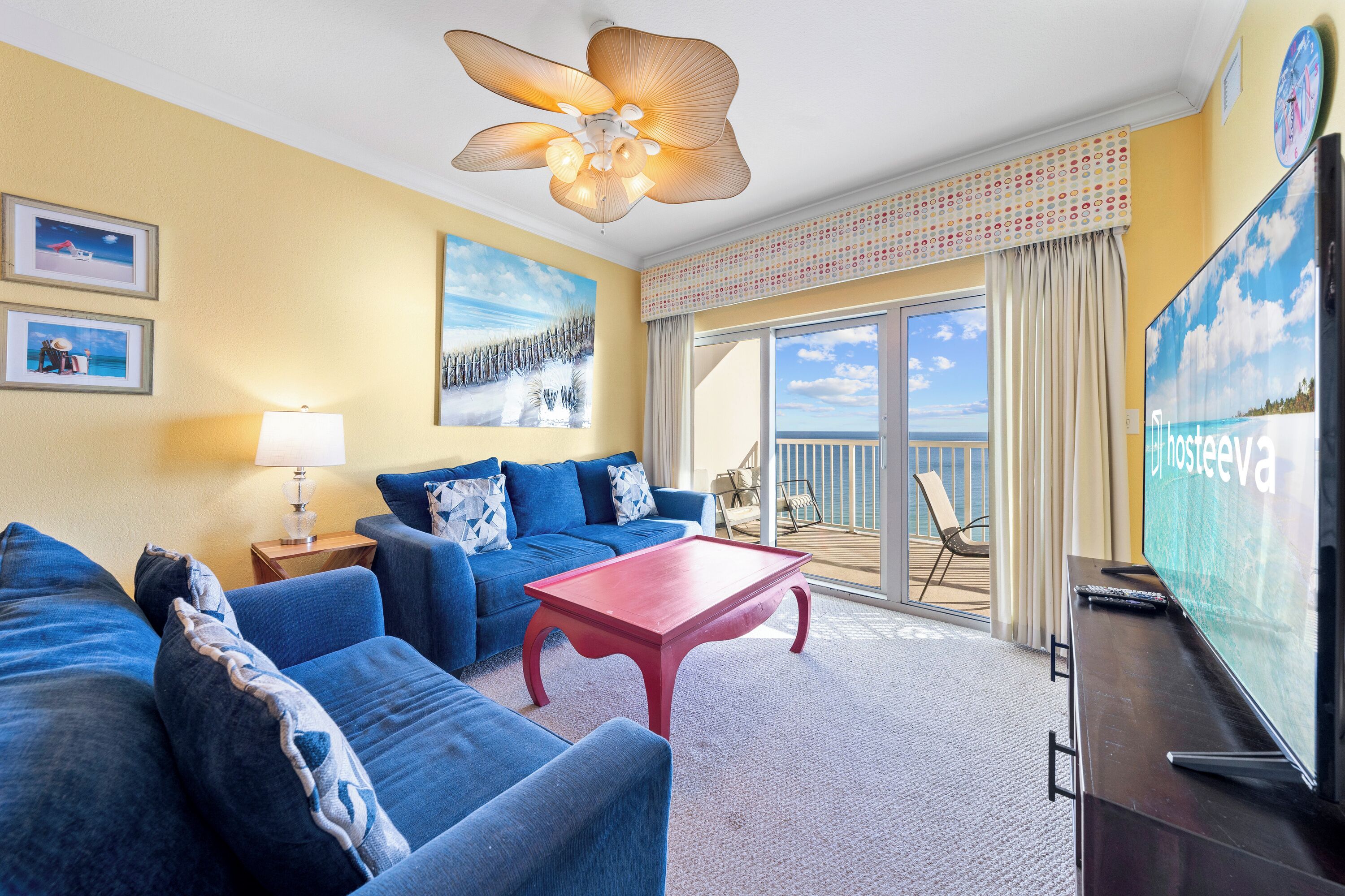 Signature Condo, 2 Bedrooms, Balcony, Beach View | Living room | 32-inch Smart TV with cable channels