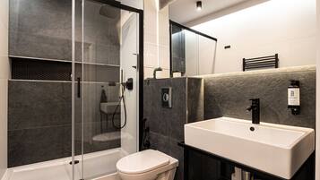 Hair dryer, towels