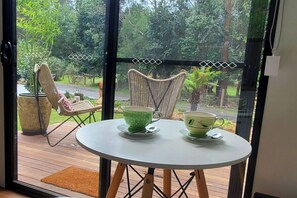 Mobile Home, 1 Bedroom, Balcony, Garden View | Balcony - Watts River Tiny - Hidden, but Close to Township (Healesville)