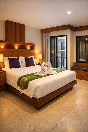 Superior Double Room, Courtyard View | Hypo-allergenic bedding, in-room safe, desk, laptop workspace - Aura Inn (Patong)