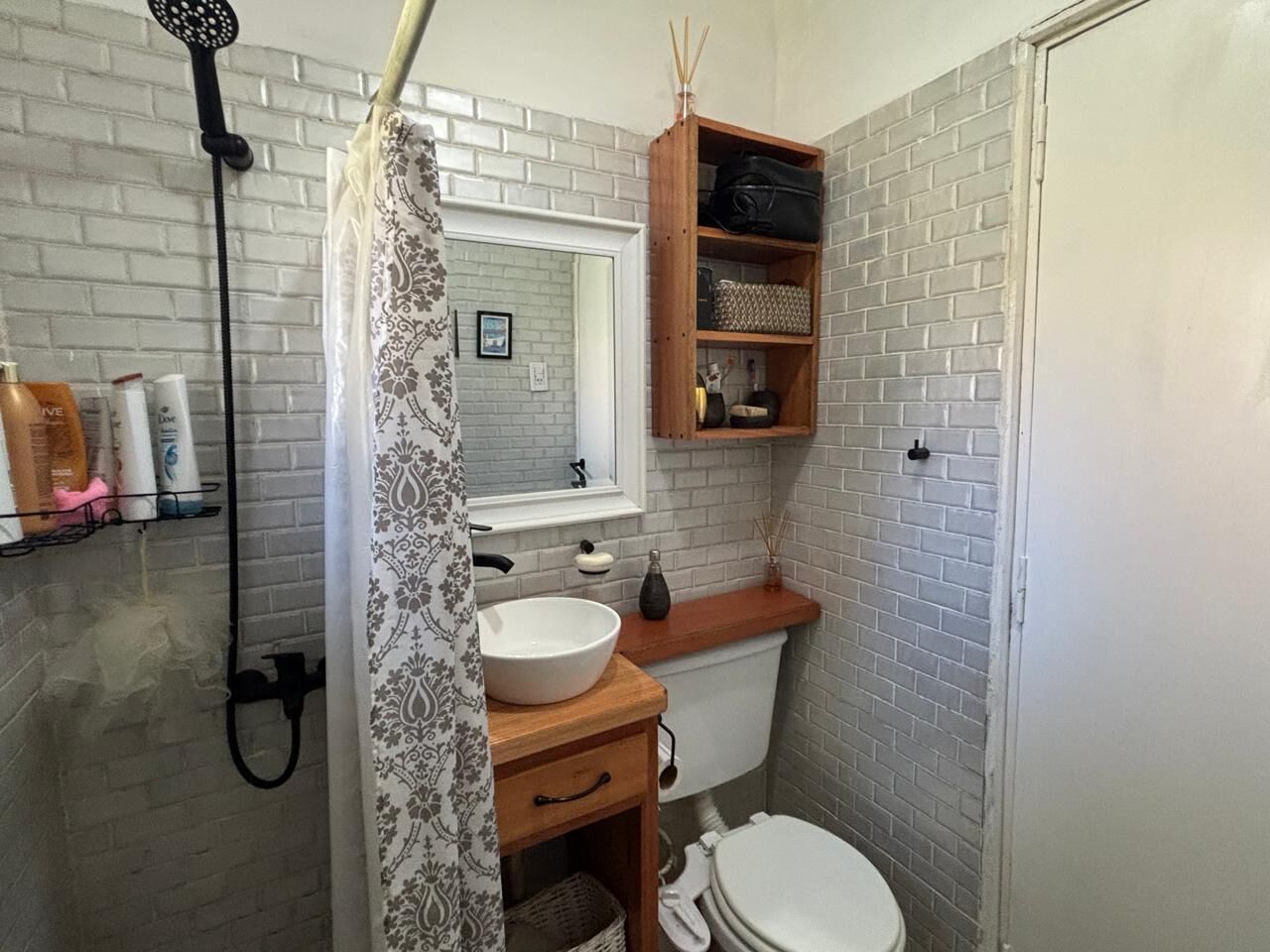 Regadera, secadora de cabello, bidet, toallas 