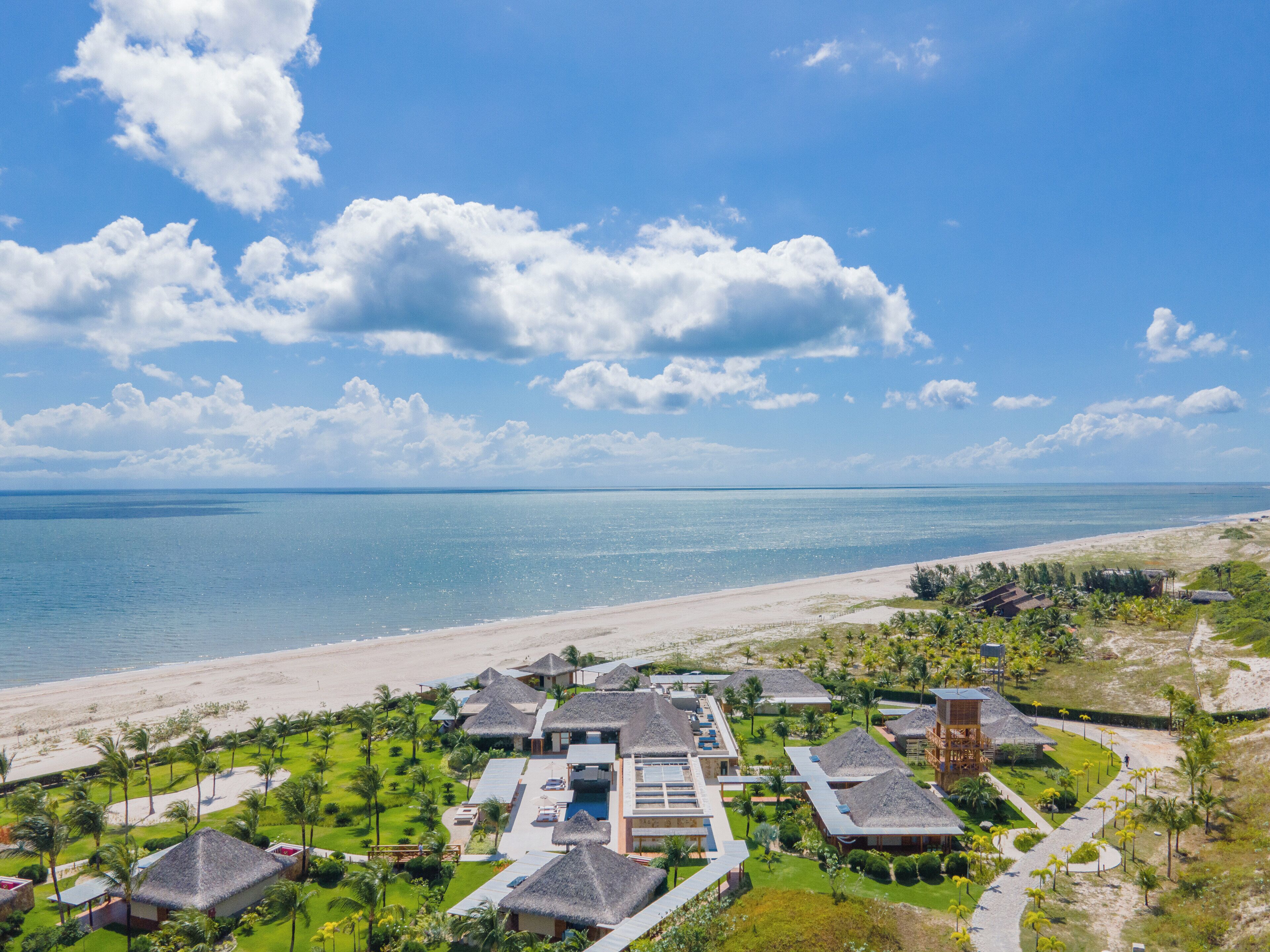 Trên bãi biển, cát trắng 