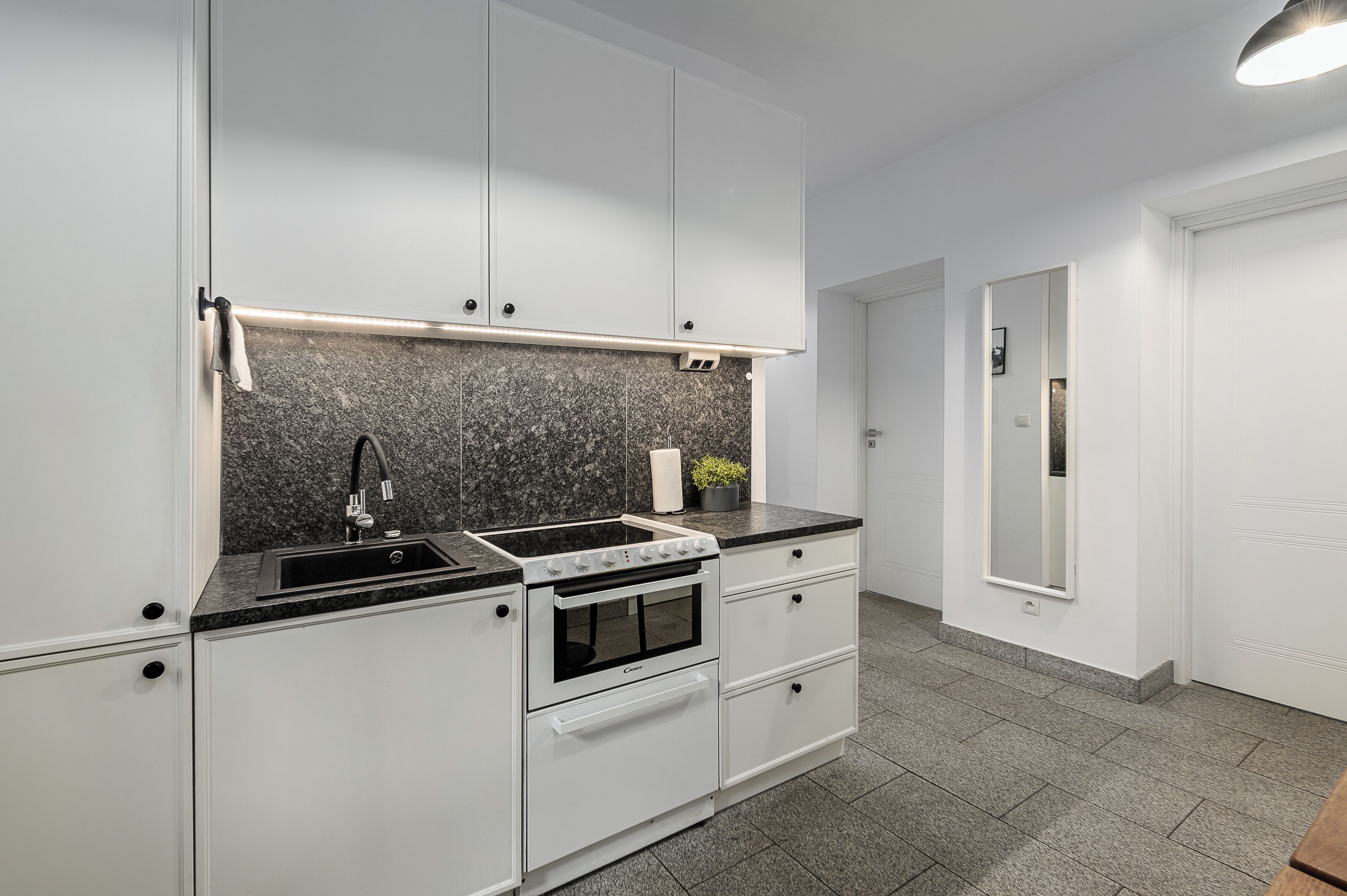 Lägenhet Classic - utsikt mot staden | Eget kök | Spishäll, kryddor och pappersservetter