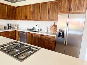 Coffee/tea maker, fridge, microwave, oven - Oceanview condo w/ private patio steps to the main beach at Cerritos. Modern 2-bedroom home, a 1-minute walk to the beach, perfect for families or couples looking for quiet luxury and reliable Wi-Fi. (Playa Los Cerritos)