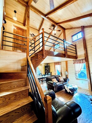 Smart TV, fireplace, video games, DVD player