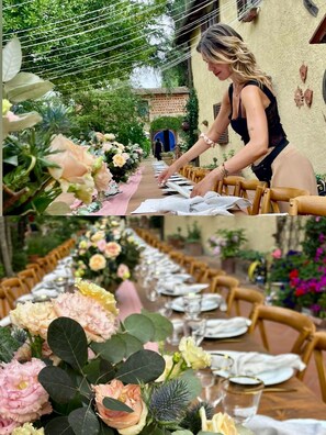 Outdoor banquet area