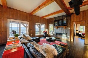 Smart TV, fireplace, video games