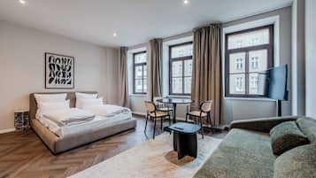 Grand-studiolejlighed | Premium-sengetøj, dundyner, senge med madrasser af memory foam