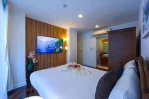 Leilighet, 2 soverom, ikke-røyk, balkong | Safe på rommet, blendingsgardiner og strykejern/-brett