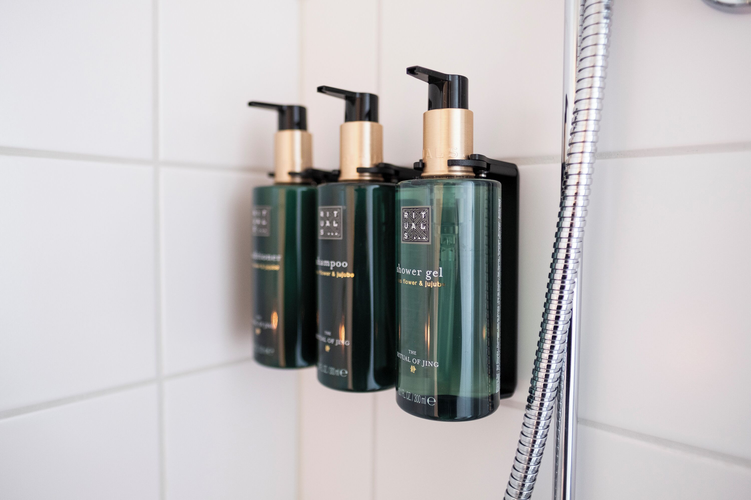 Ducha, artículos de tocador gratuitos, secador de pelo, toallas