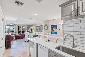 Coffee/tea maker, fridge, microwave, oven - Mediterranea 2 BR Gulf Front, fitness, large pool, BEACH SERVICE, Grt Gulf View! (Miramar Beach)