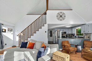 TV, fireplace - Dog-Friendly Chalet in The Woods Resort w/ Fire Pit (Hedgesville)