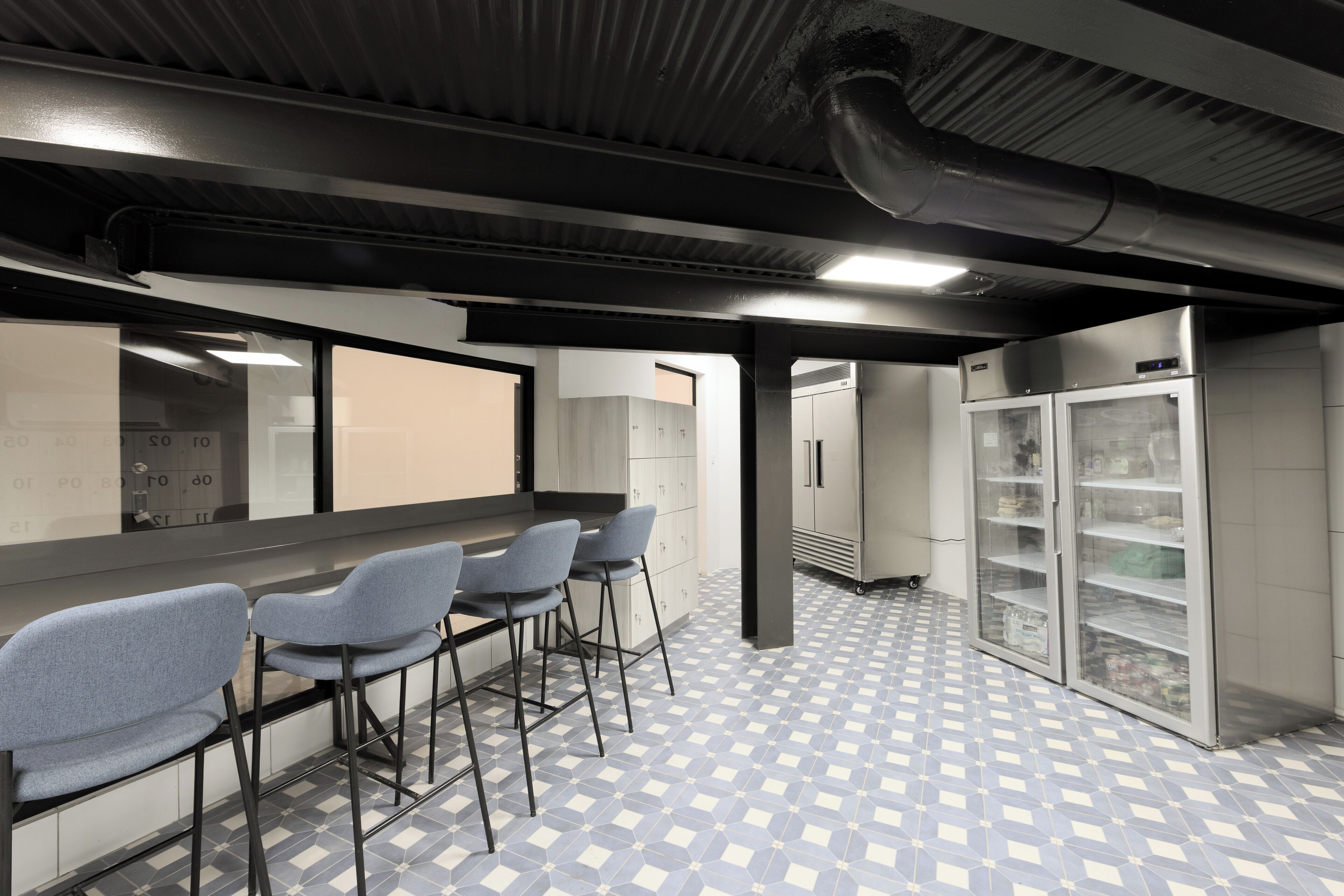 Mini-fridge, microwave