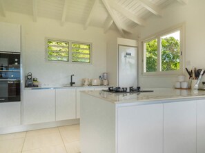 Fridge, microwave, oven, stovetop - Villa Joséphine, unbeatable ocean view, luxury villa with private pool. (Grand-Bourg)
