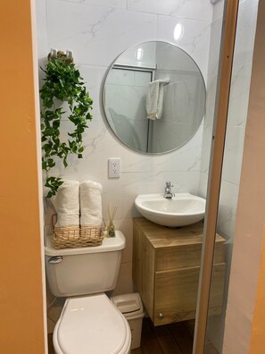 Towels, soap, toilet paper