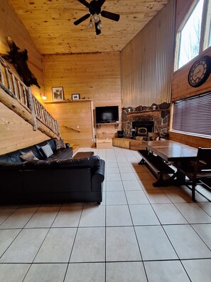 Smart TV, chimenea y reproductor de DVD