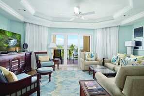 Living area - Newly renovated luxurious 2 bedroom 2 1/2 bath beachfront condo. (St Thomas)