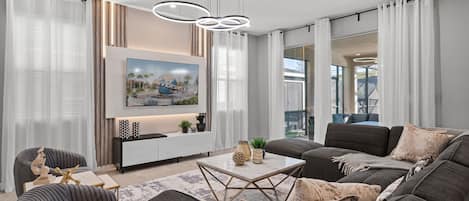 獨棟房屋 (6 Bedrooms) | 客廳 | 50-吋智慧型電視,提供有線頻道