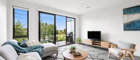 TV, foosball, offices